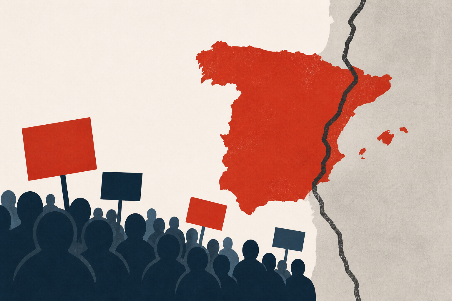 Tens of thousands flood streets to protest Spain border crisis