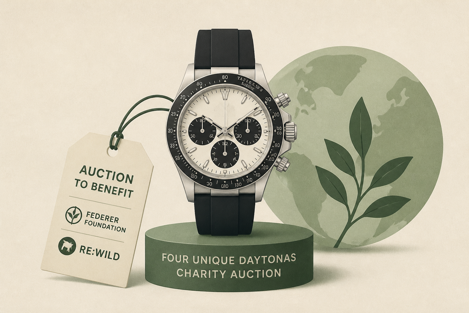 Breaking News Rolex To Sell Four Unique Daytonas At Auction Later This Month To Benefit The Federer Foundation And Re:wild