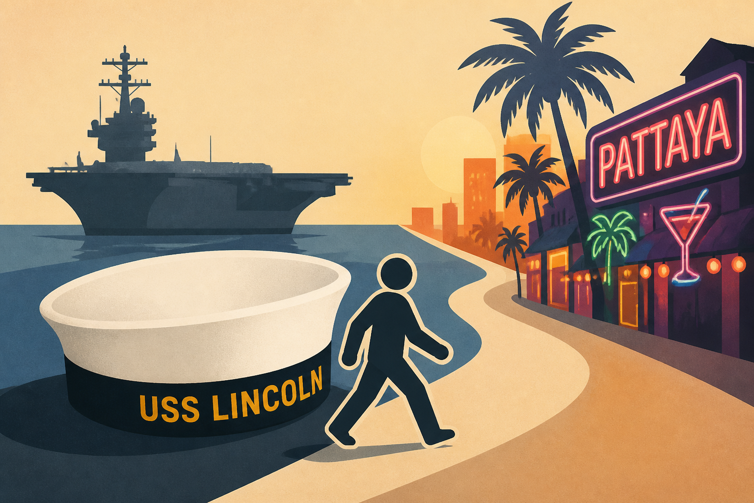 USS Lincoln crew hits the streets of Thailand’s Pattaya after over 260 days at sea