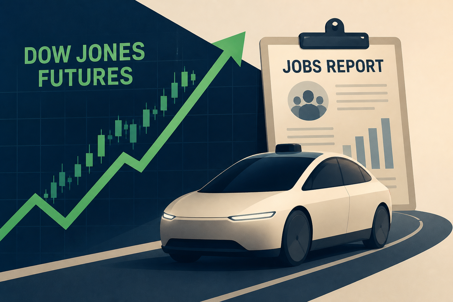 Dow Jones Futures Await Jobs Report After Bullish Market Move; Tesla Cybercabs Hit The Road