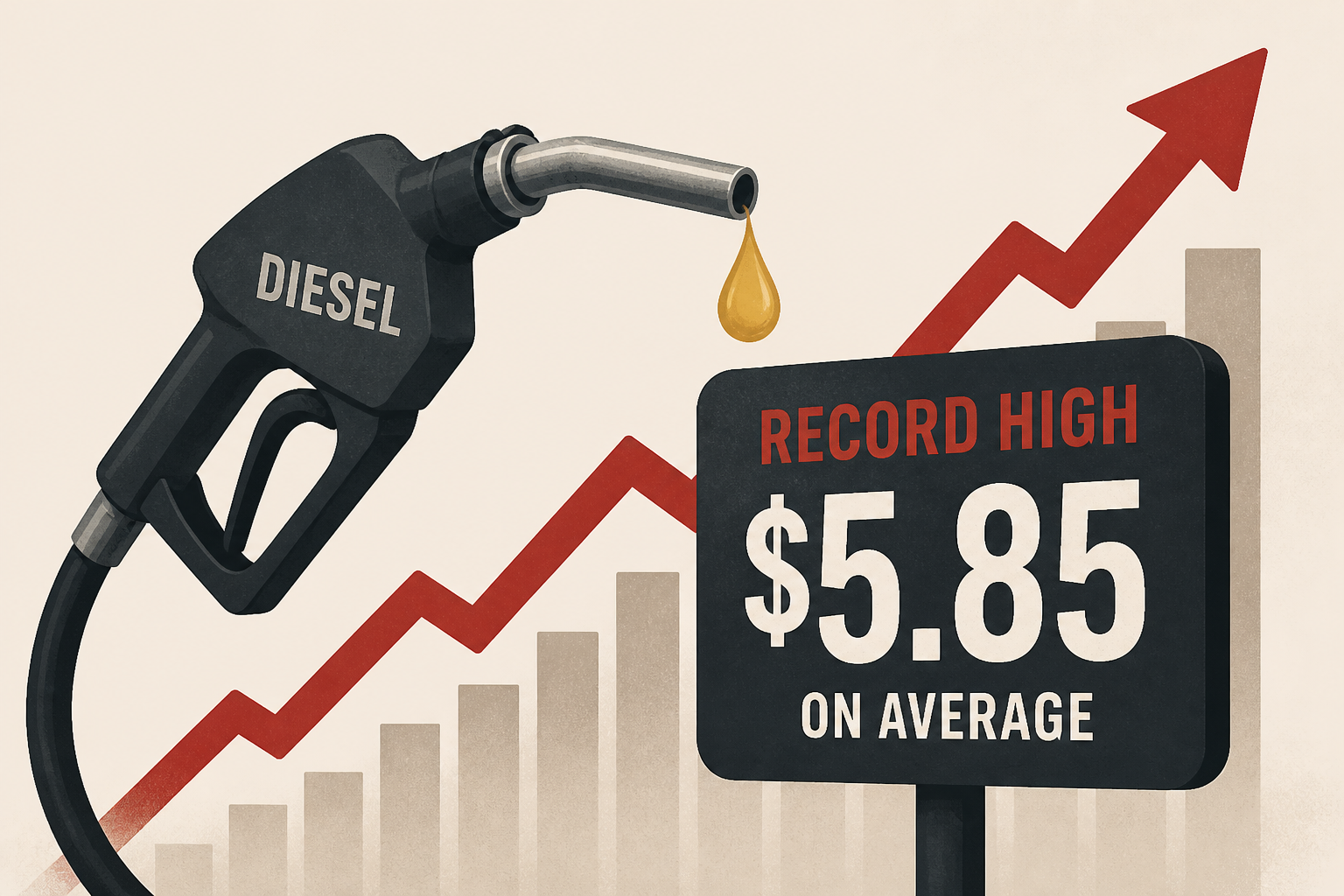 US diesel prices hit a record high at $5.85 on average