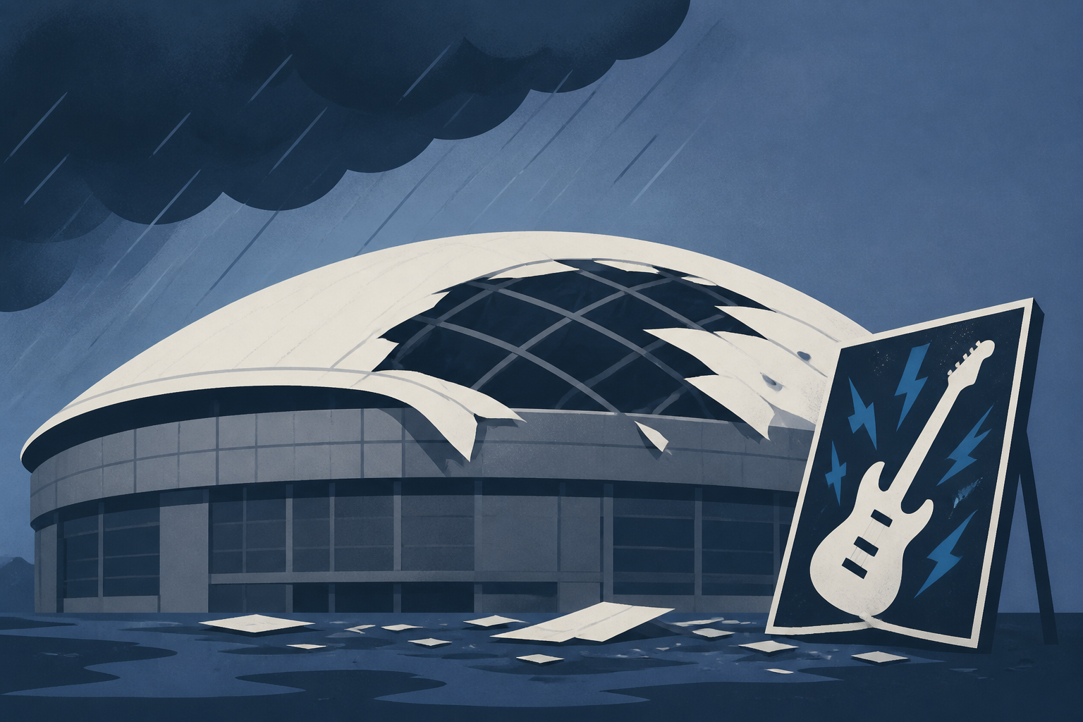 Severe storms damage Rogers Stadium in Toronto ahead of legendary rock concert