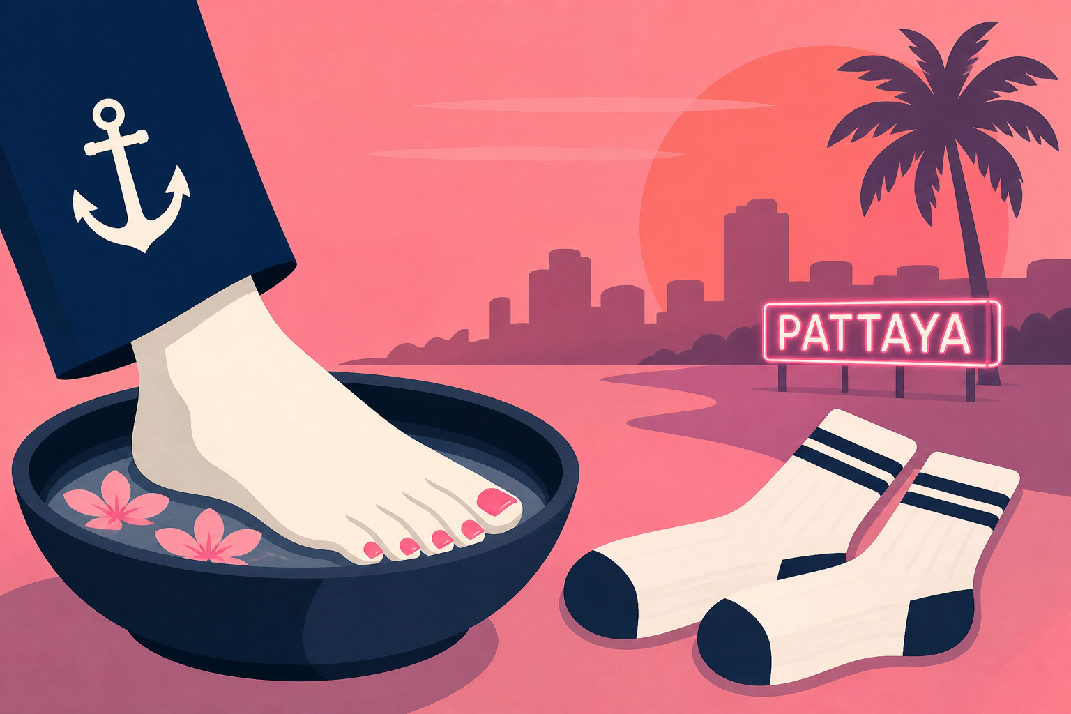 Pedicures and a pair of socks: sailors from USS Abraham Lincoln go wild in party resort of Pattaya