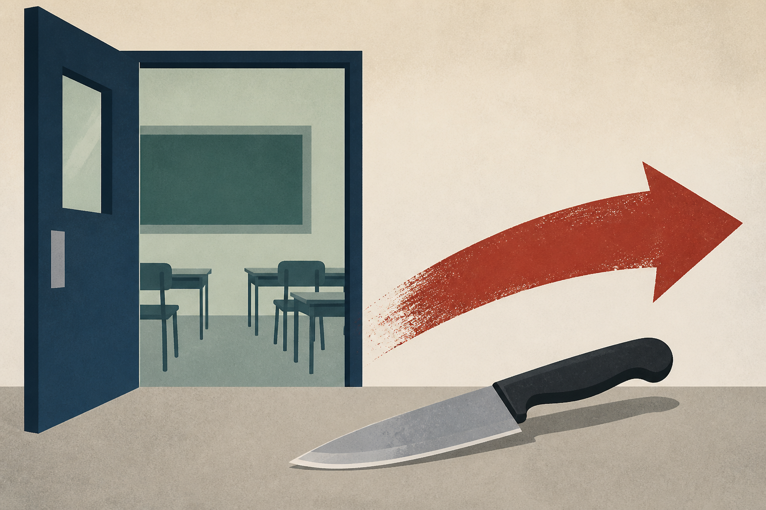 Teacher rushes from Wales classroom with knife that student used to stab her