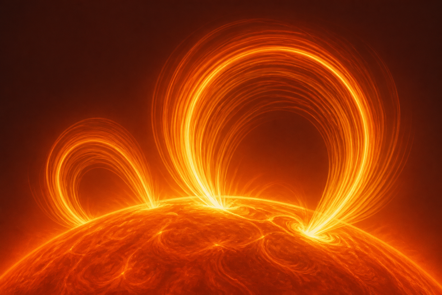 Mesmerizing plasma loops on the sun photo of the day for Sept. 3, 2026