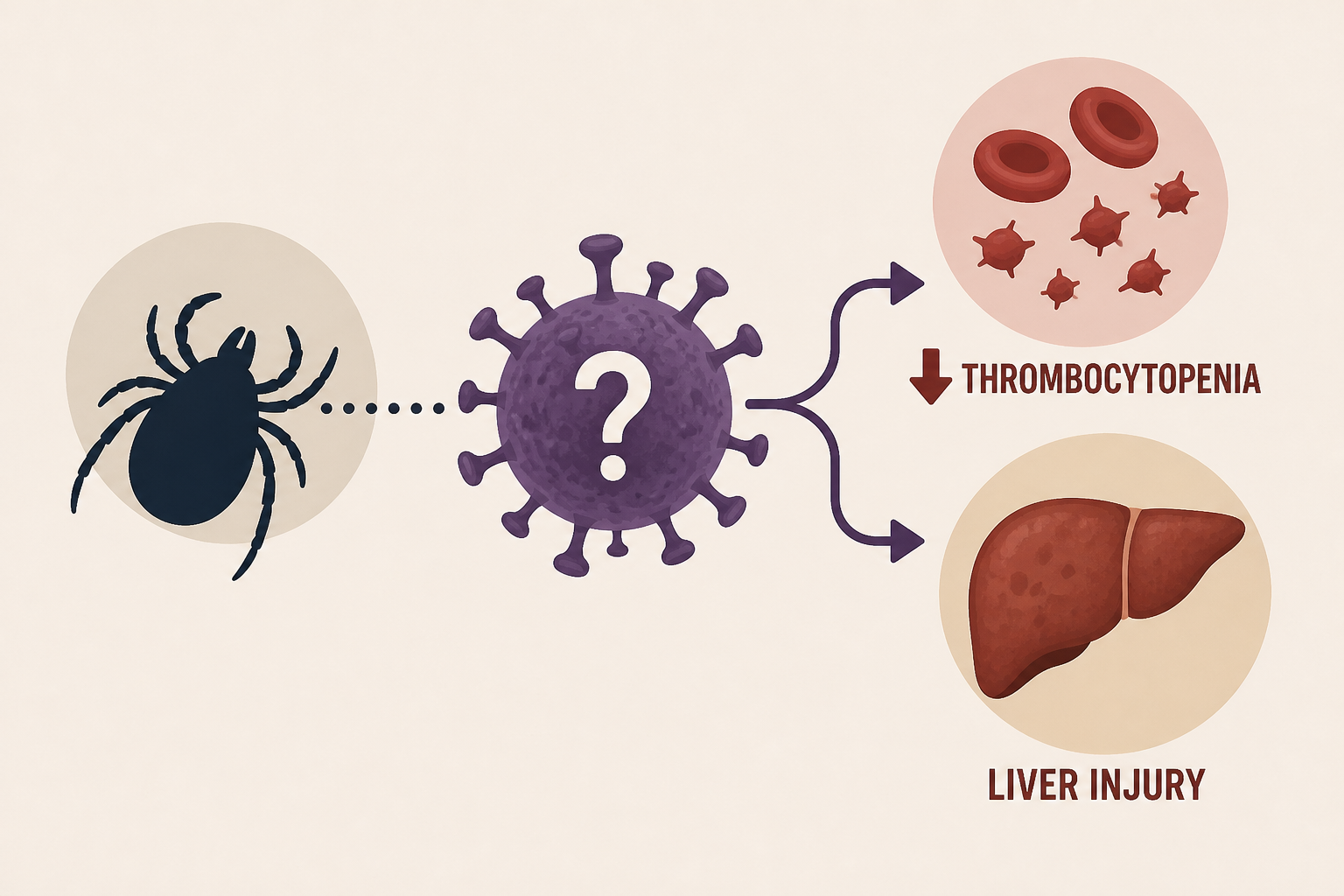 Previously unknown tick-borne virus linked to thrombocytopenia and liver injury