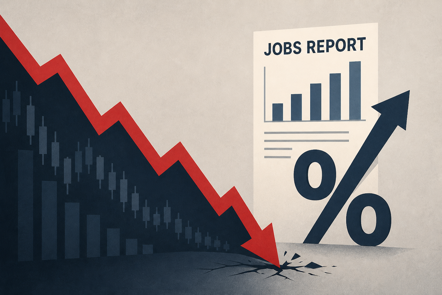 Stocks fall after a surprisingly strong jobs report raises prospects of an interest rate hike