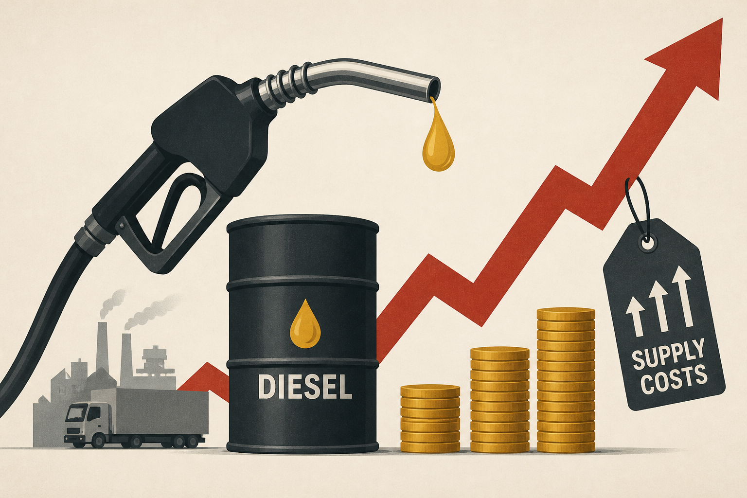 Diesel prices hit record high, raising supply costs for many products
