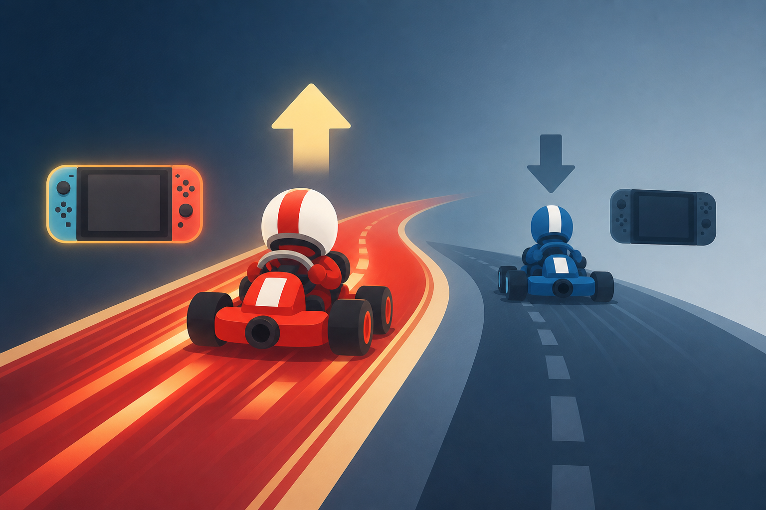 Mario Kart 8 Deluxe online now seems to have an advantage for Nintendo Switch 1 players vs. Switch 2