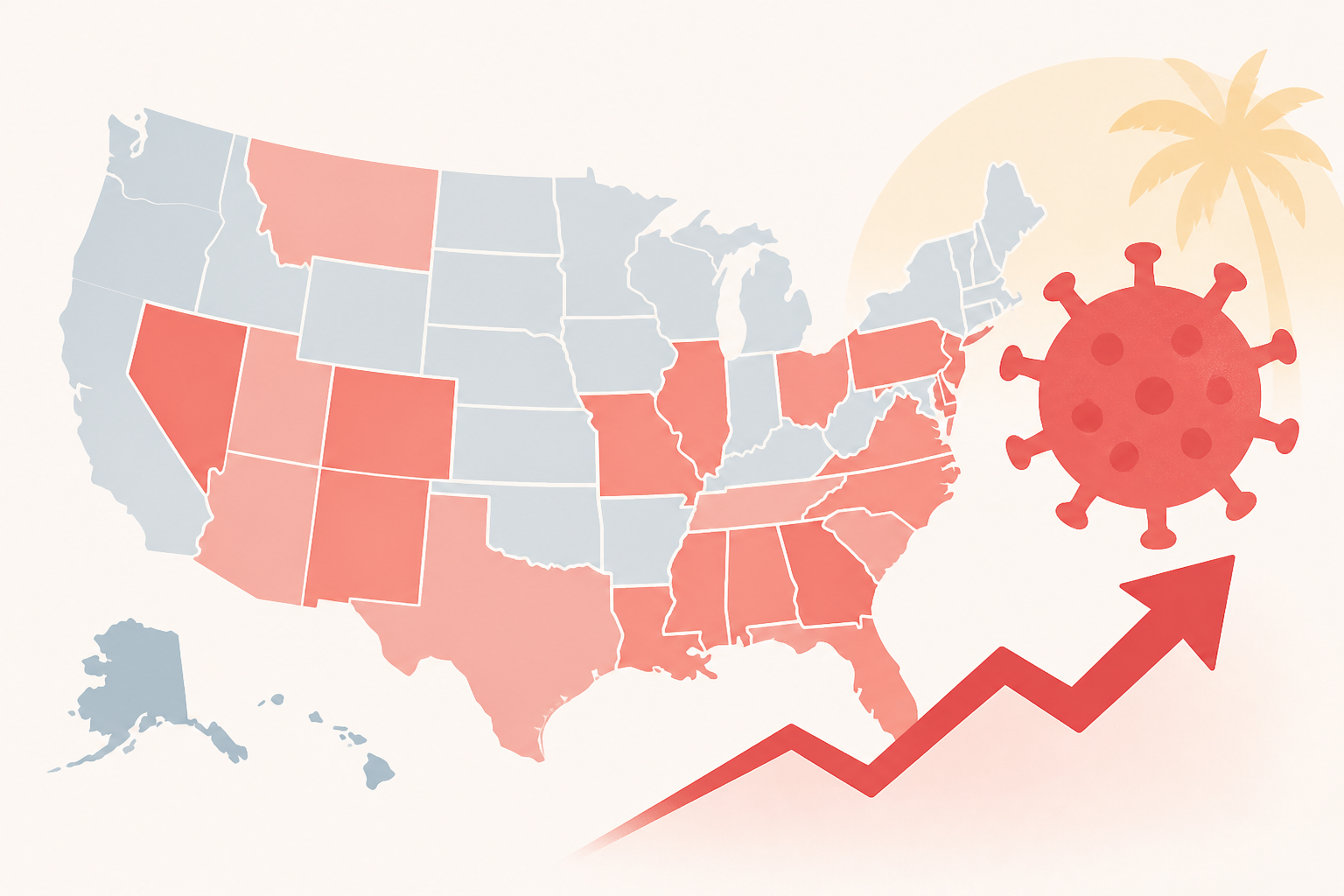 Map Shows States Where COVID Cases Are Rising Amid Summer Surge