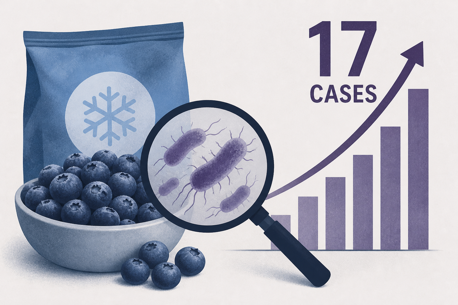E. coli outbreak linked to frozen blueberries grows to 17 cases