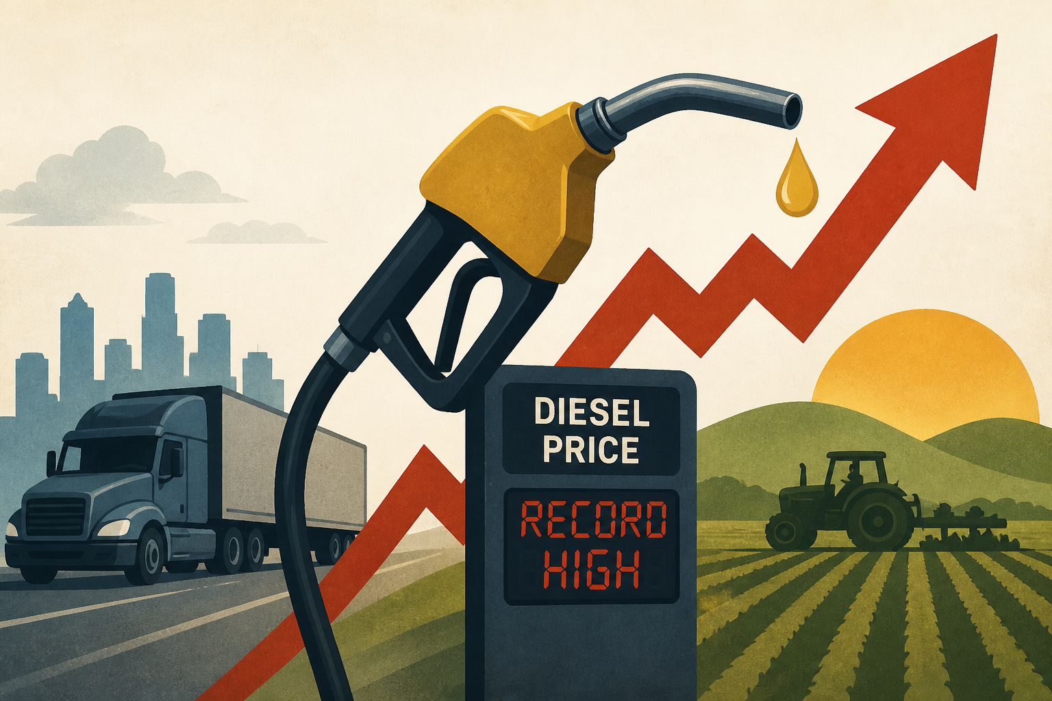 Record-high diesel prices slam California economy from trucks to crops