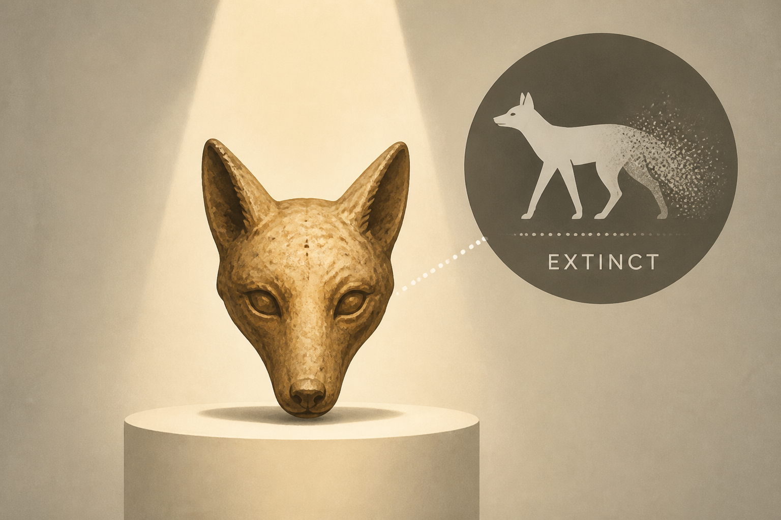 Antique 'fox head' turns out to be 'holy grail' of extinct species