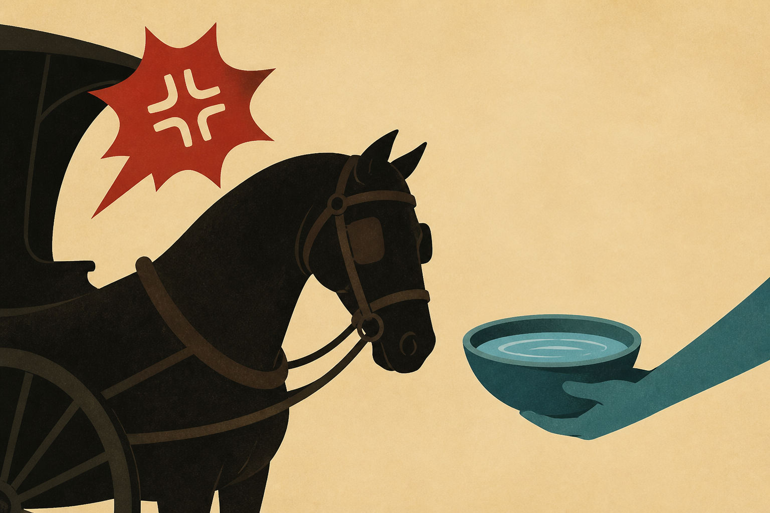 Coachman driven to rage against tourist offering his horse water