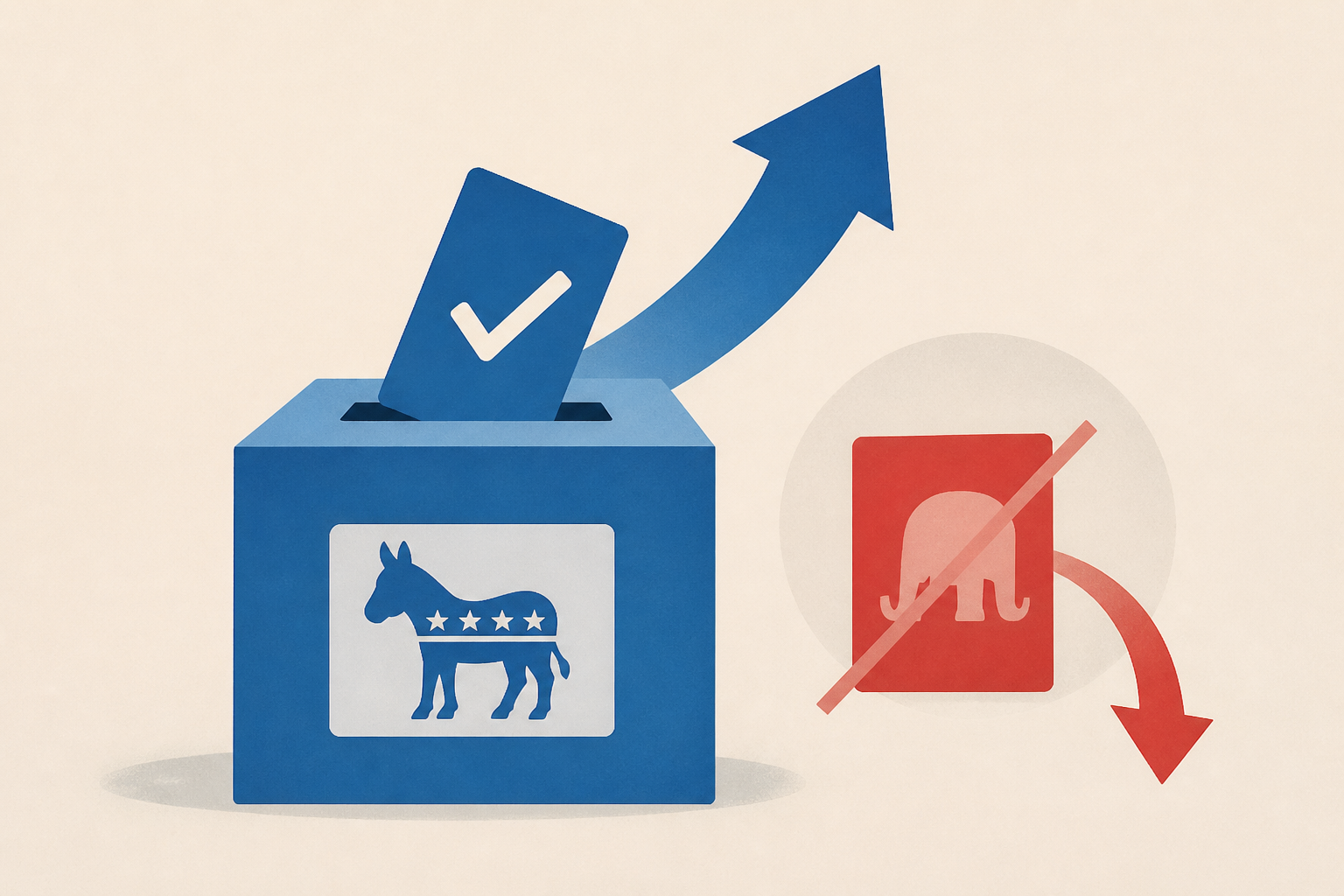 More voters identifying as Democrats and not calling themselves Republican