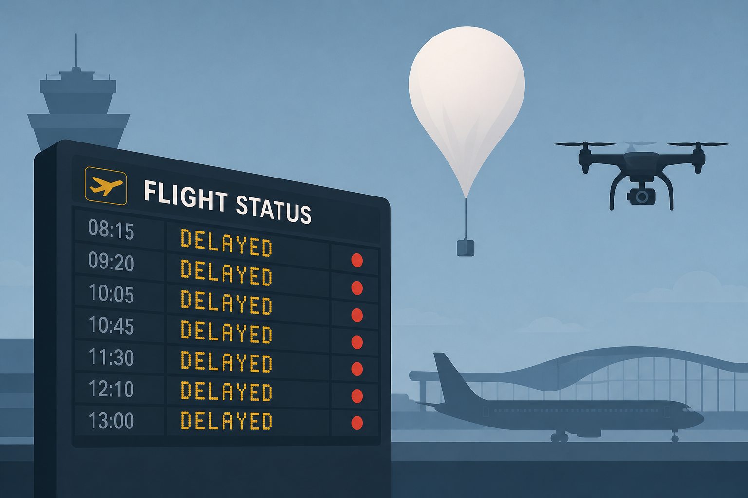 Hundreds of flights delayed at San Diego airport after weather balloon and drone spotted