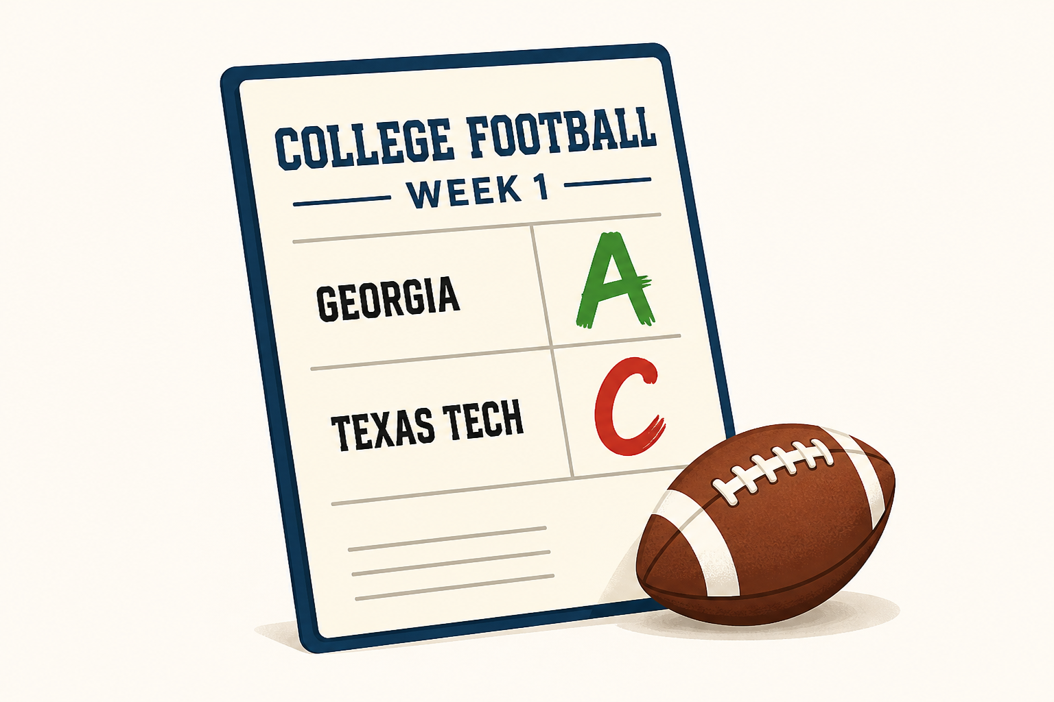 College football grades for Week 1: Georgia earns 'A,' Texas Tech gets 'C' on report card