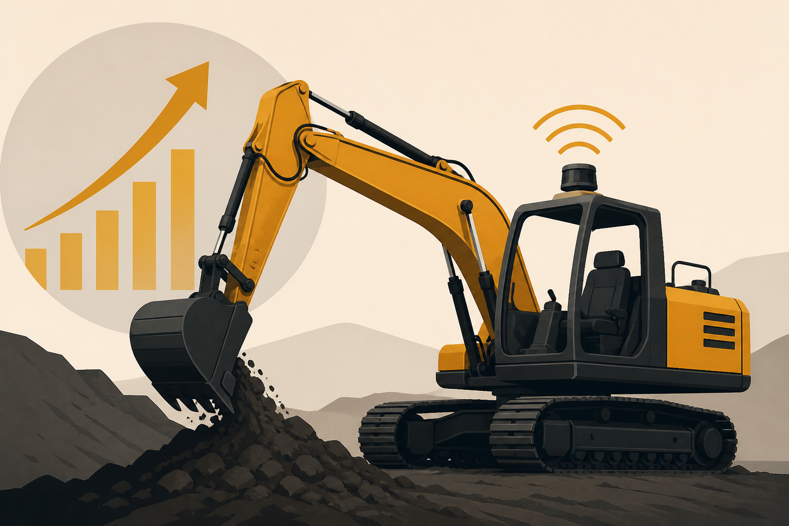Autonomous excavators are digging with empty cabs