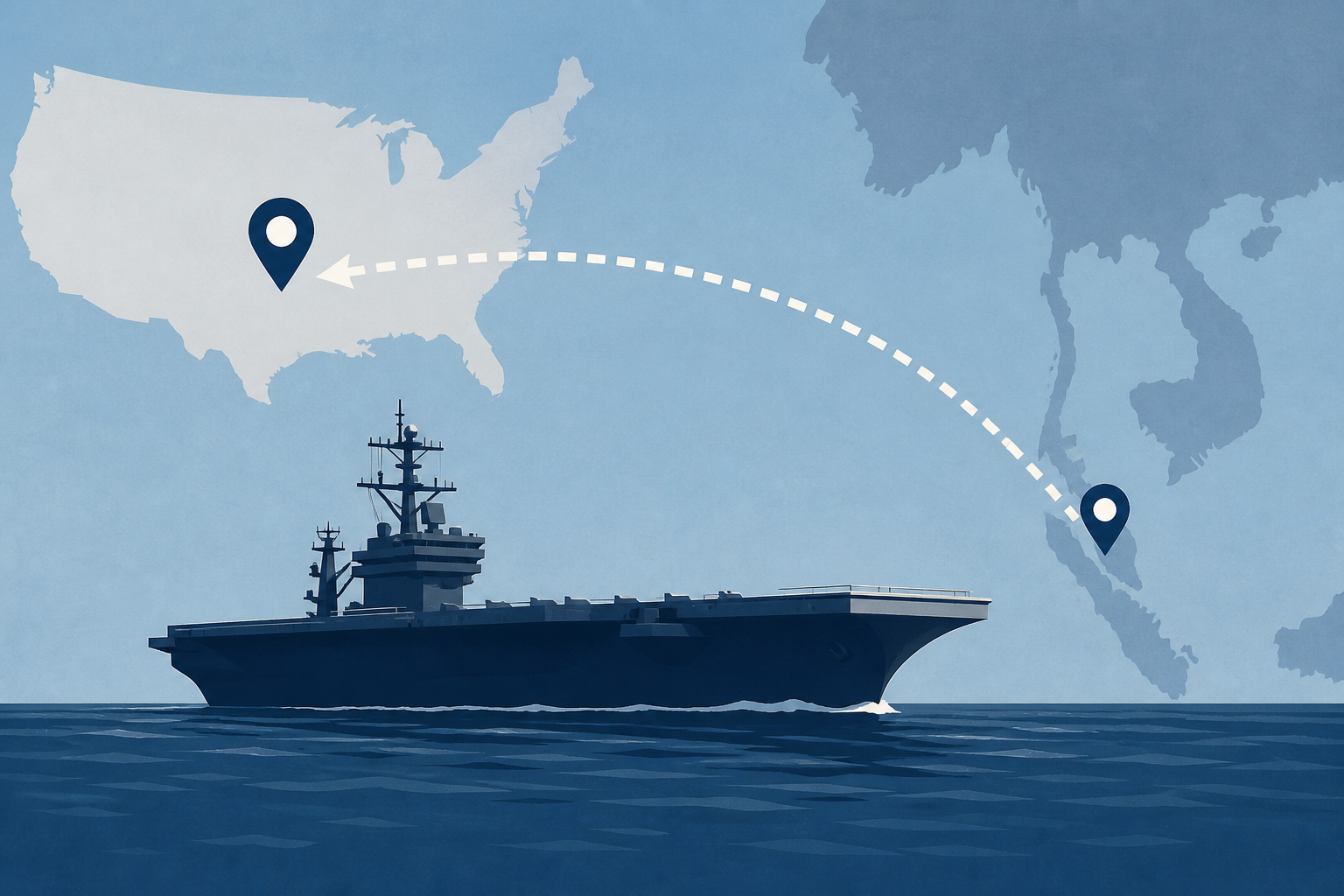 USS Abraham Lincoln en route to the US after Thailand port