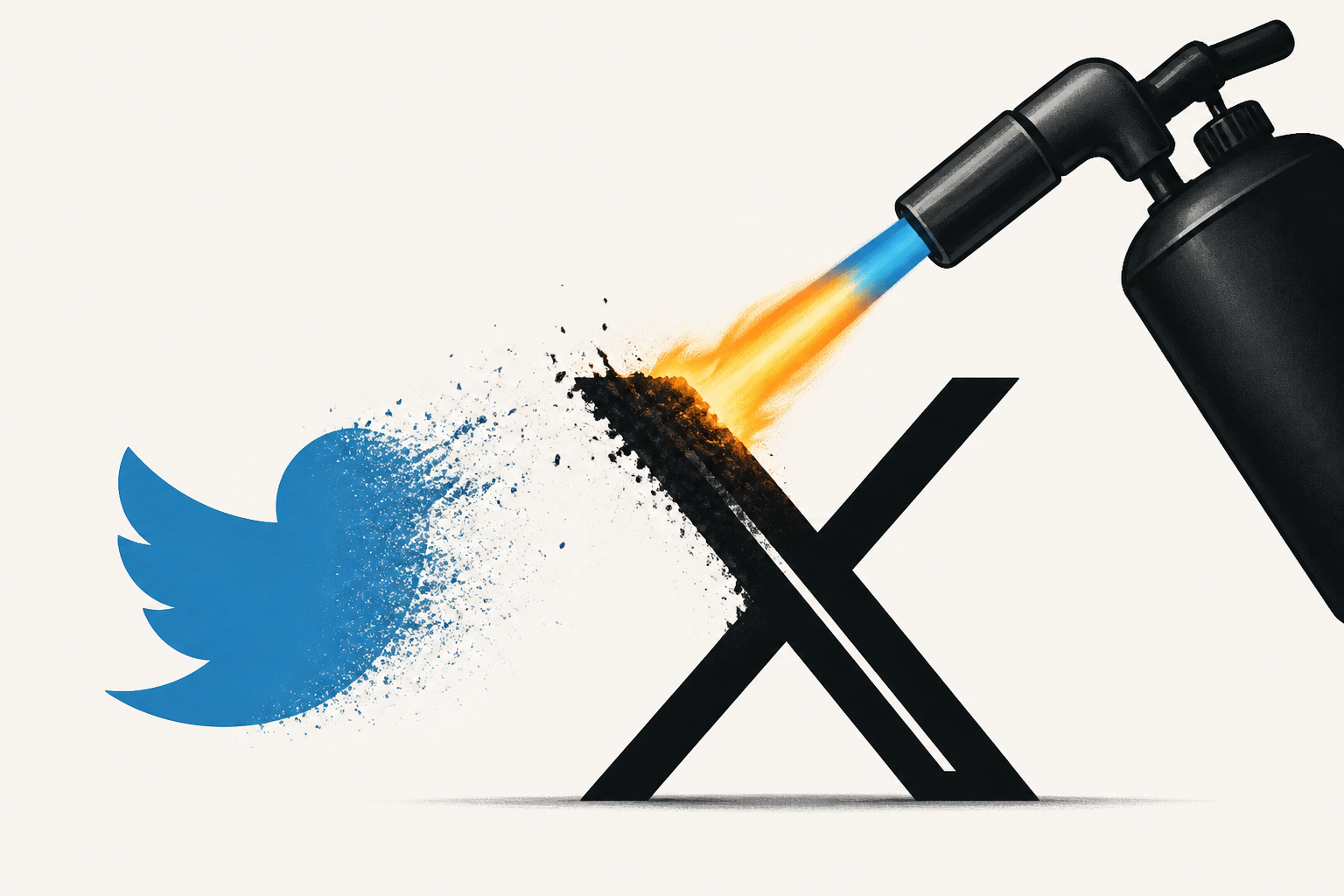 Musk’s blow torch post is why X just lost the Twitter bird logo
