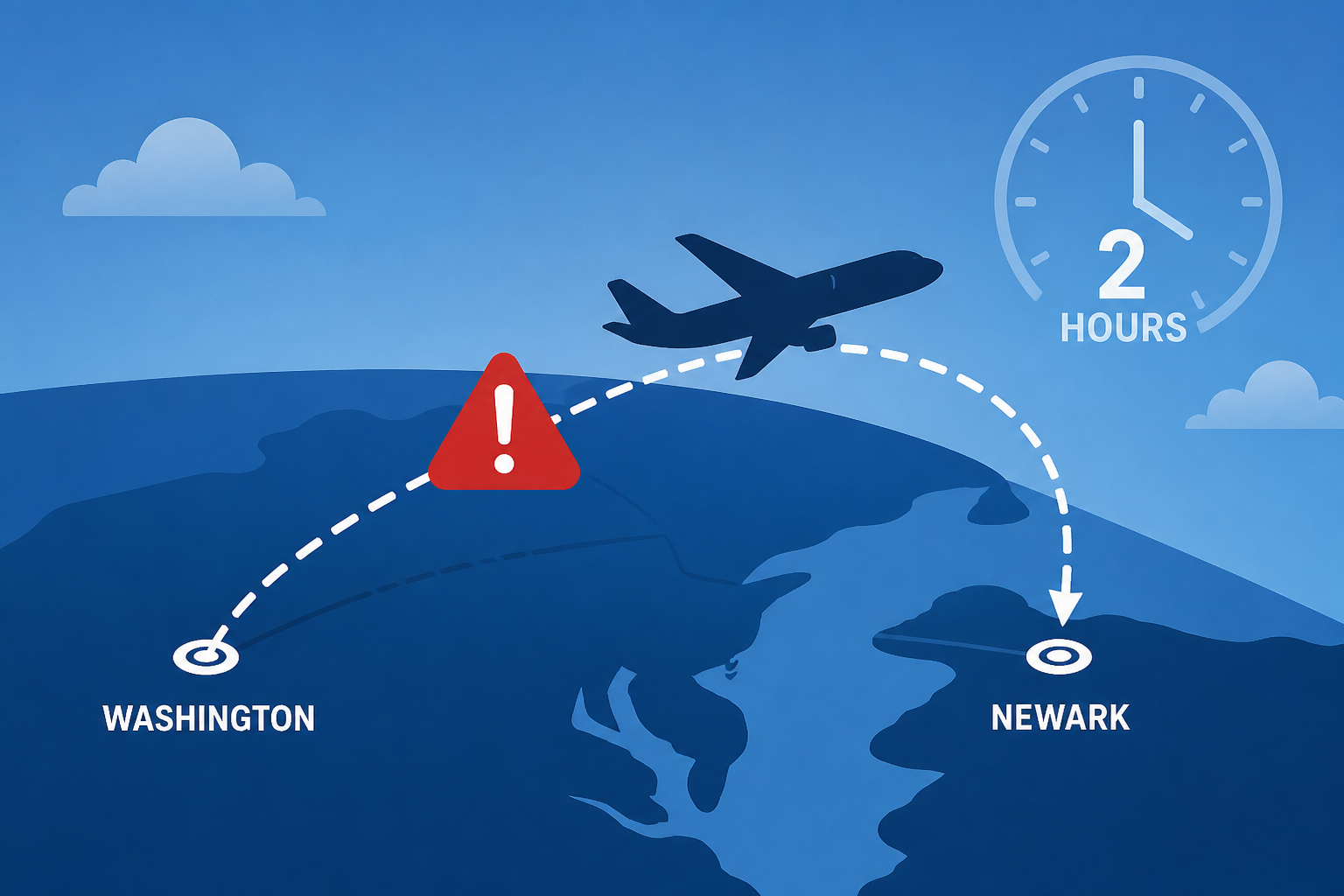 United UA1011 declared an emergency 2 hours after departure from Washington and diverted to Newark