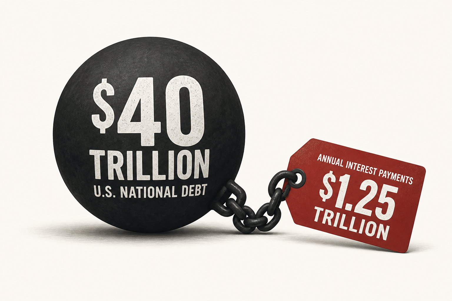 $40 trillion U.S. national debt just got uglier as interest payments rise to $1.25 trillion a year