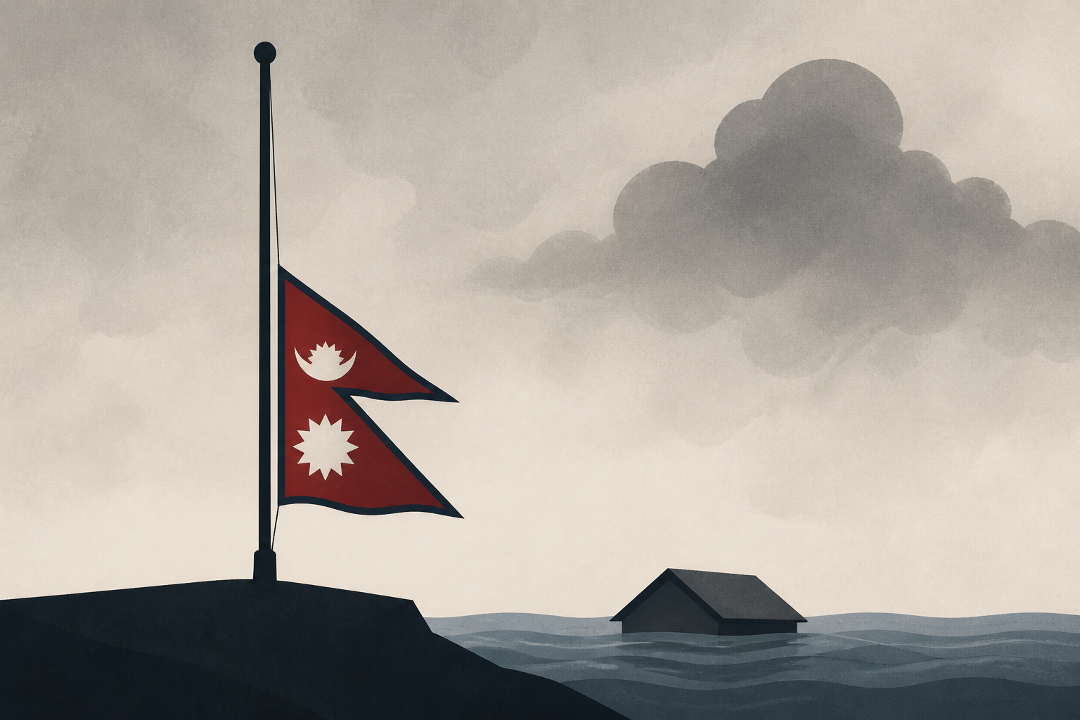 Flags lowered as Nepal mourns 1,300 flood victims