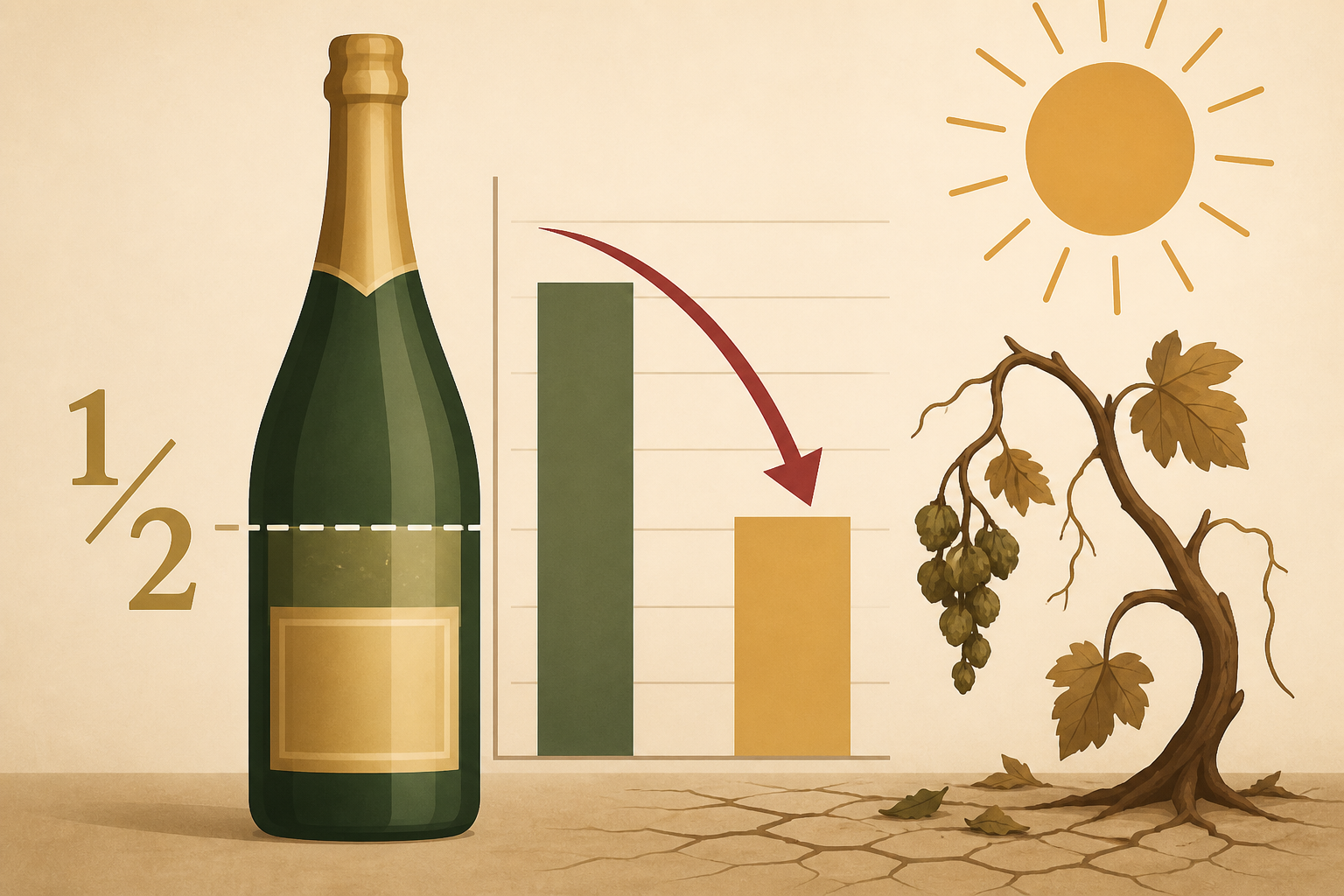 Champagne production halves as scorching summer dents French wine grape harvest