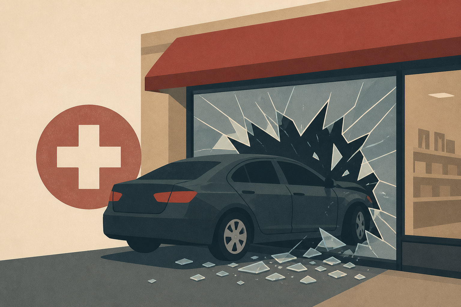 Sedan crashes into Poway store; 3 injured