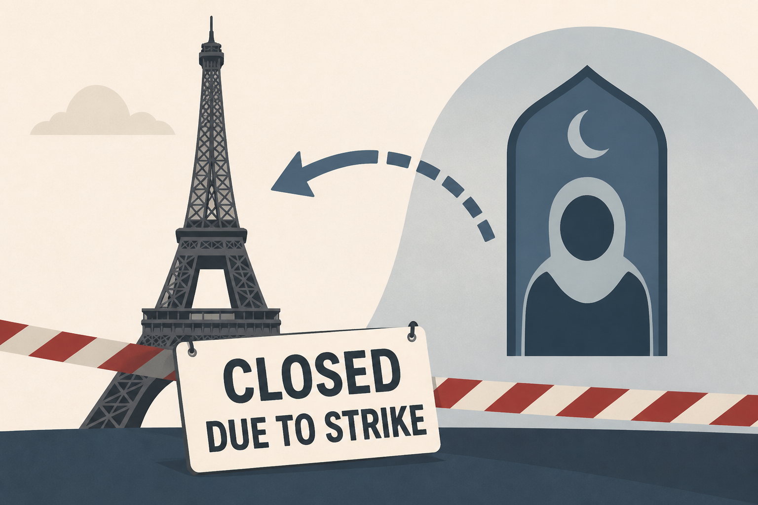 Eiffel Tower shut by staff strike over female workers being moved for religious visit
