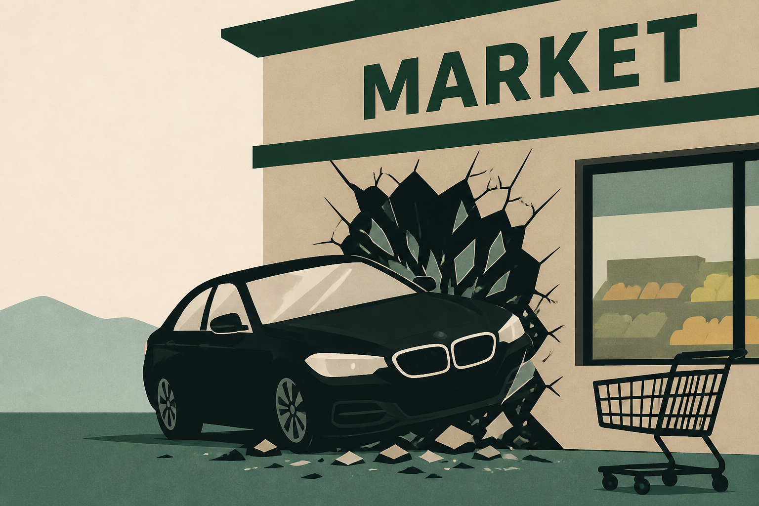 Three severely injured when BMW smashes into Poway market