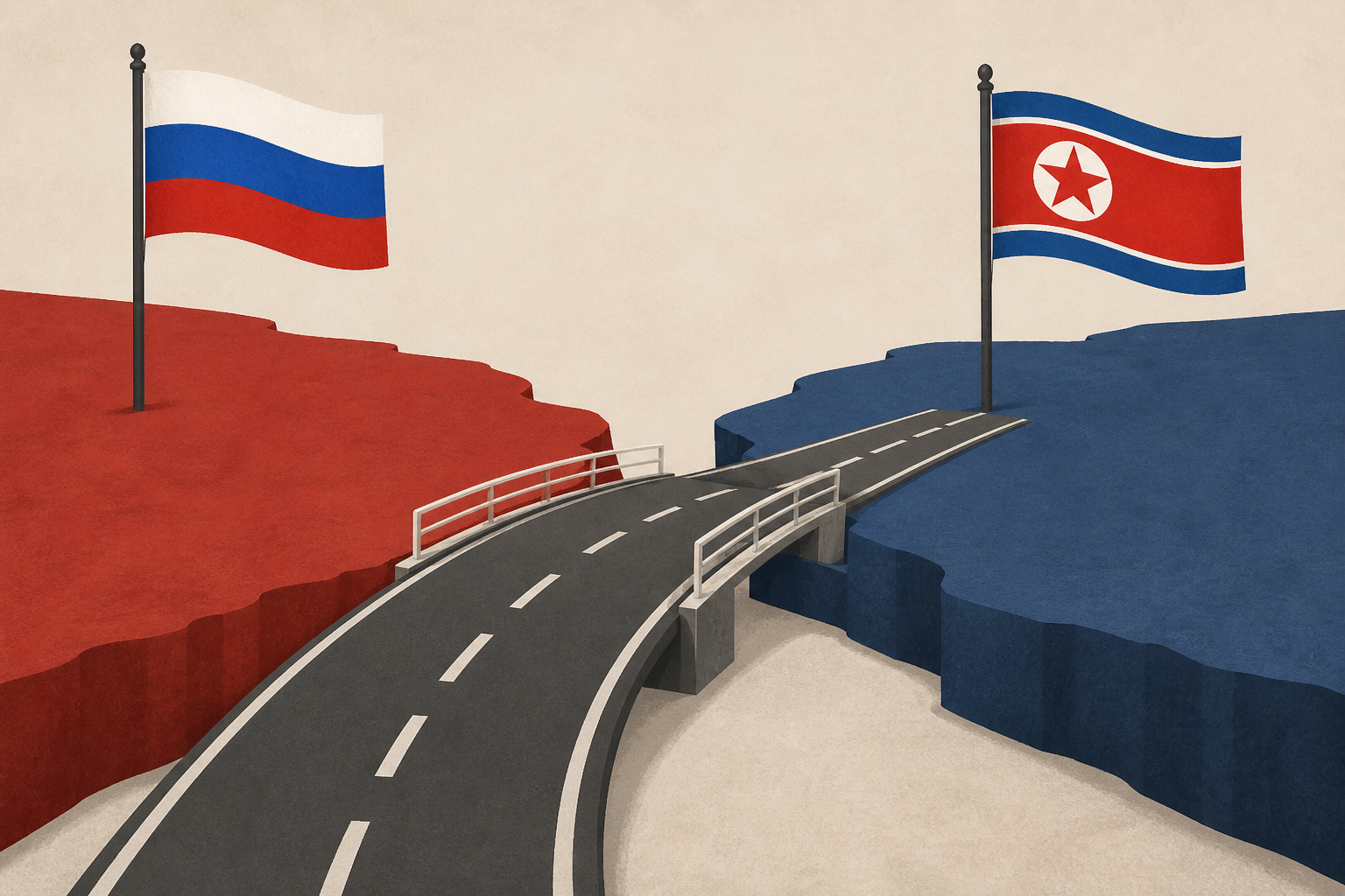 Russia and North Korea open the first road across their shared border