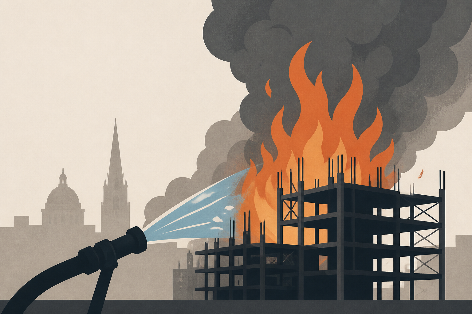 Crews battle massive fire at downtown South Bend construction site