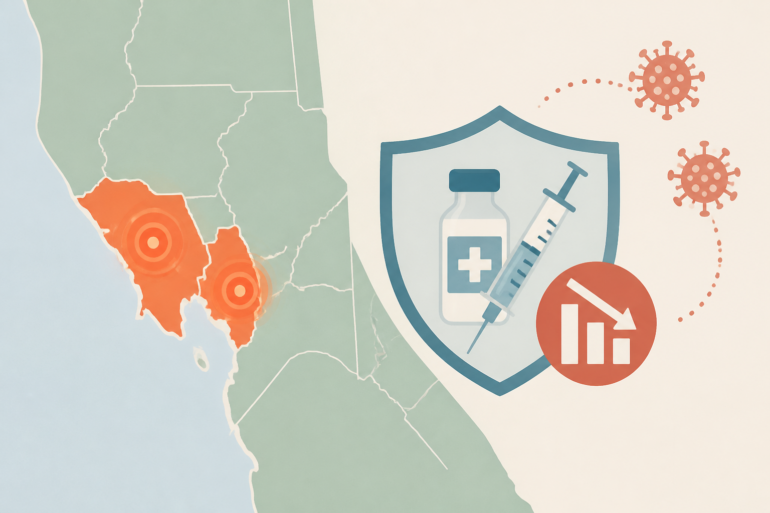 Two hotspots in Sonoma and Napa counties among Northern California cluster where lower vaccination rate could enable measles spread