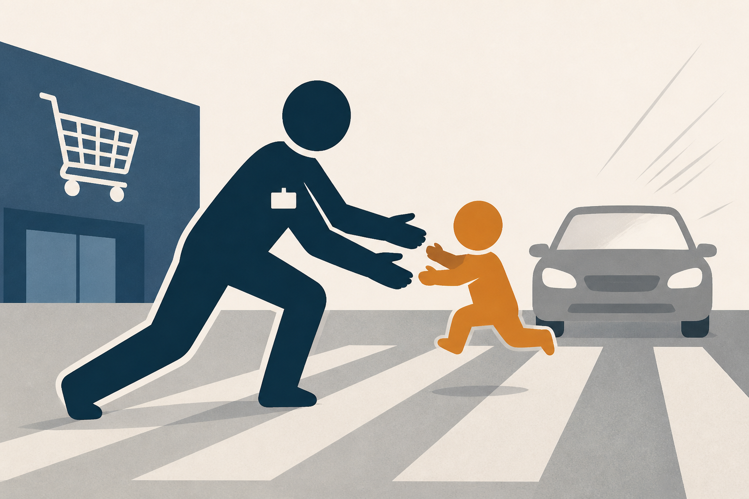Supermarket manager in Mexico rescues toddler from oncoming traffic