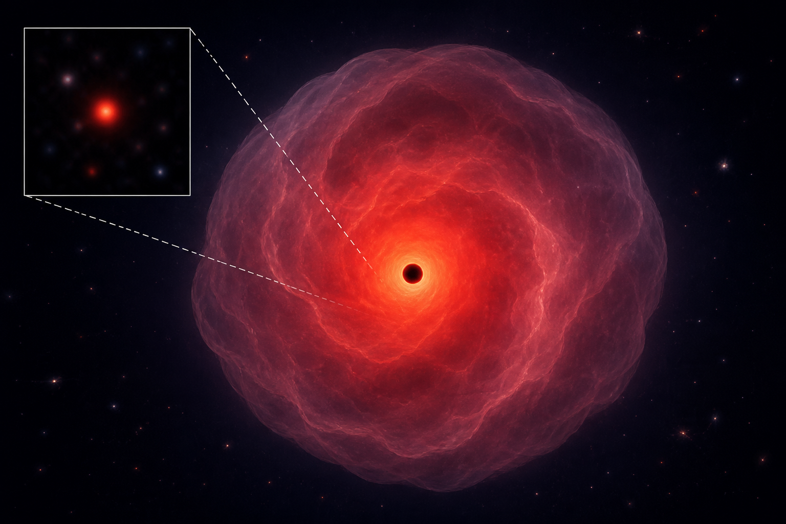 For years, mysterious little red dots kept appearing in James Webb images of the early universe — astronomers now think one is a “black hole star,” a growing black hole hidden inside a star-like gas c