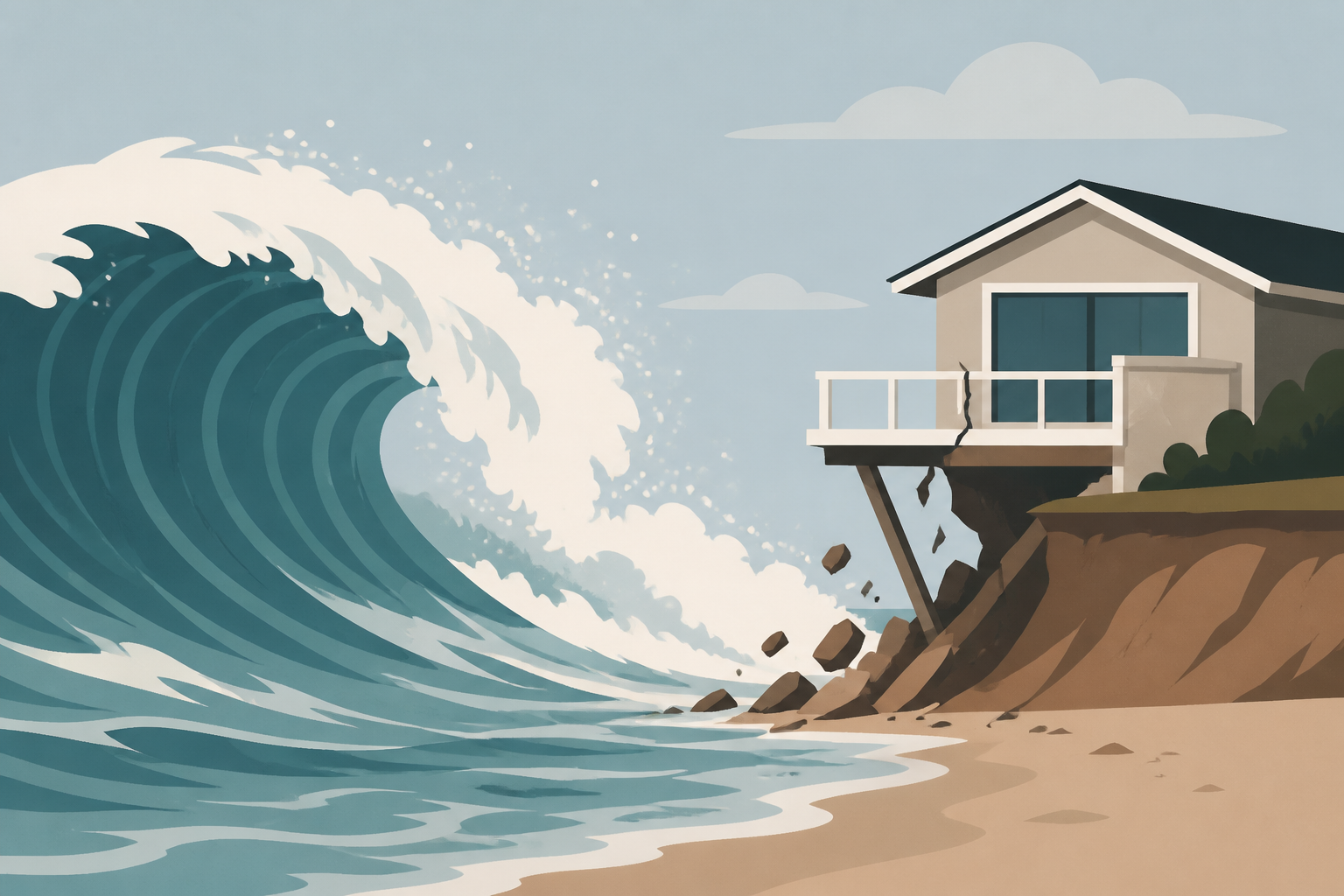 Powerful surf damages beachfront homes in Dana Point
