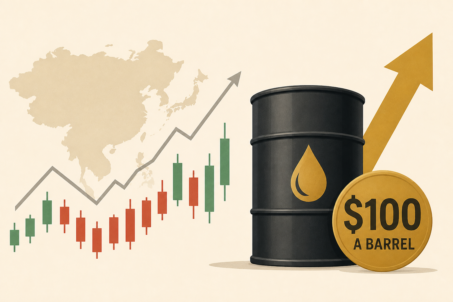 Asian shares are mixed as Brent crude approaches $100 a barrel