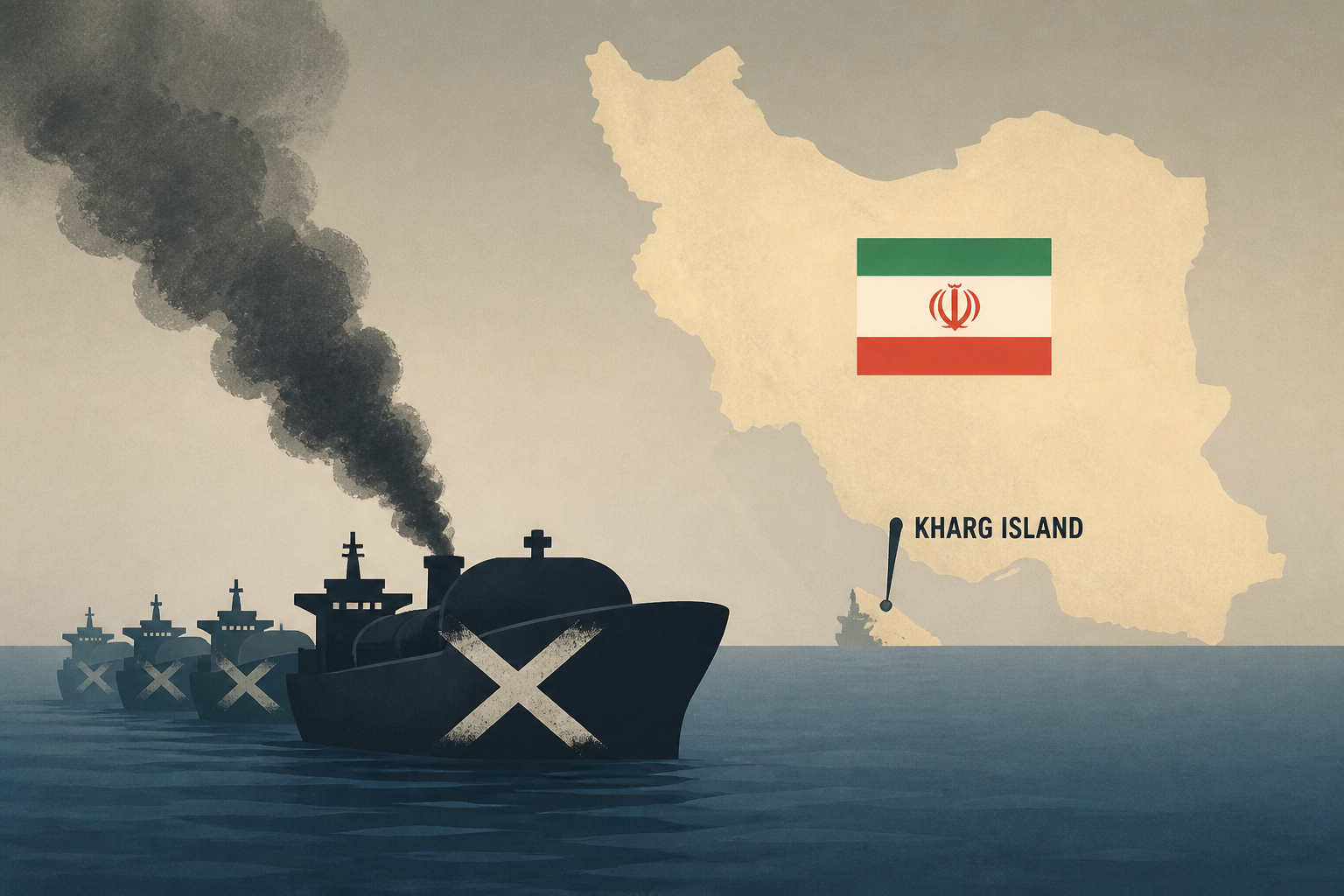 US destroys 5 Iranian oil tankers near Kharg Island to turn the screws on Tehran