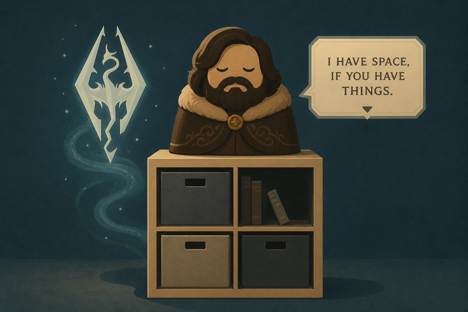 The Elder Scrolls V: Skyrim Official IKEA Mod Features Matt Berry as a Kallax Storage Companion