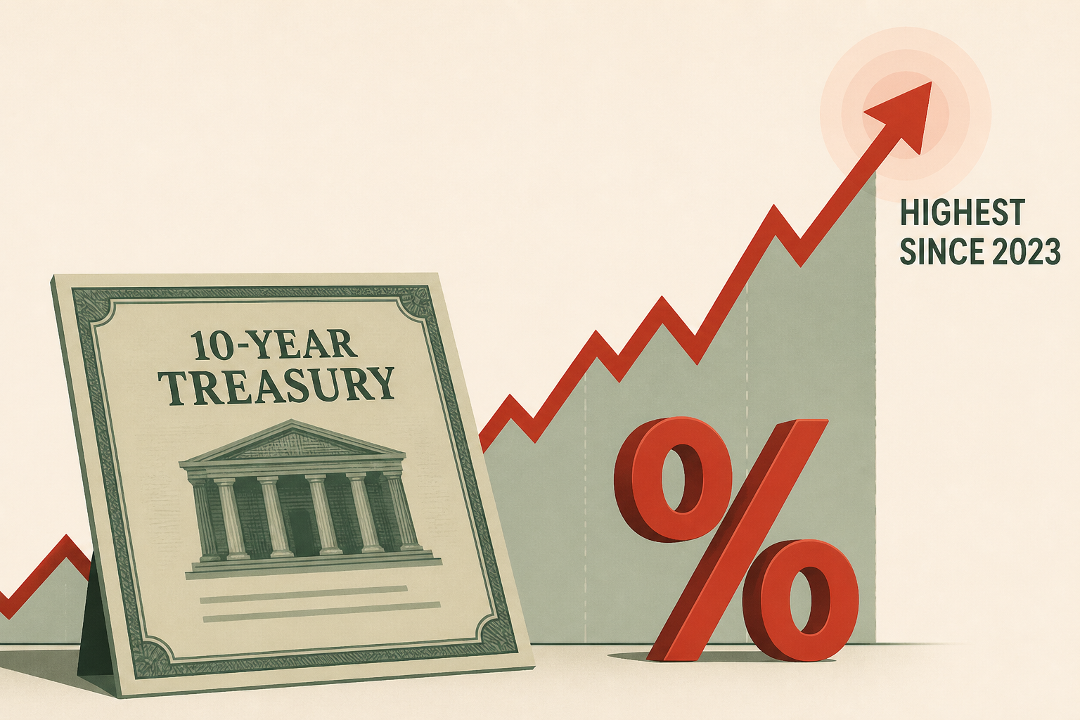 10-year Treasury yield touches highest since 2023