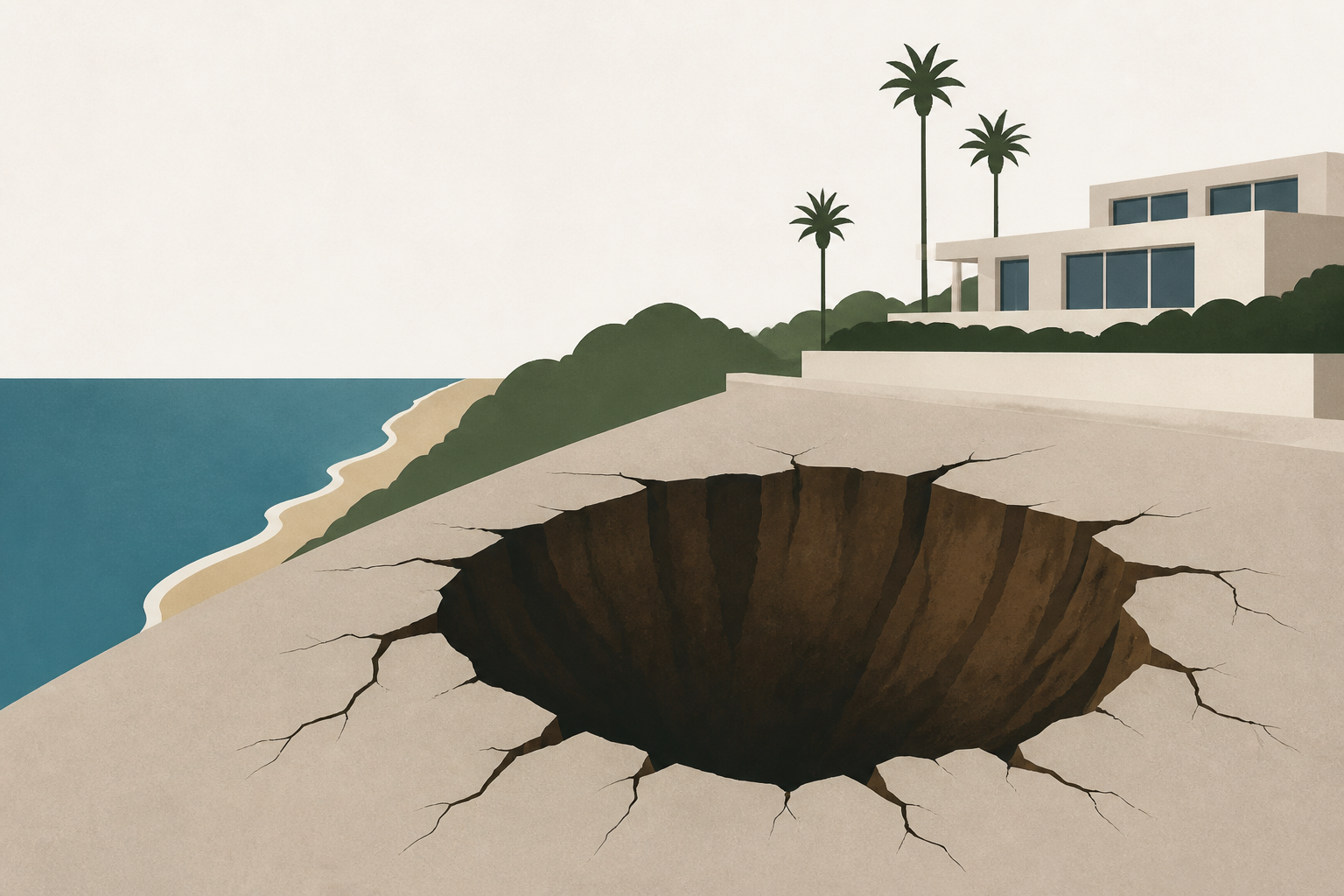 Monster sinkhole hits exclusive Malibu celebrity enclave