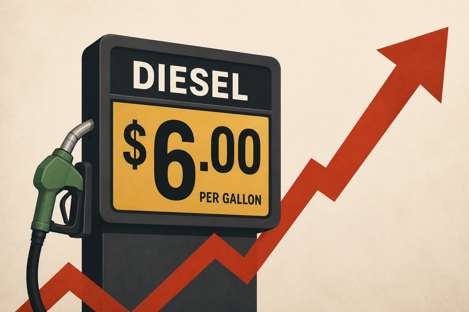 Diesel prices are nearing $6 a gallon for the first time ever