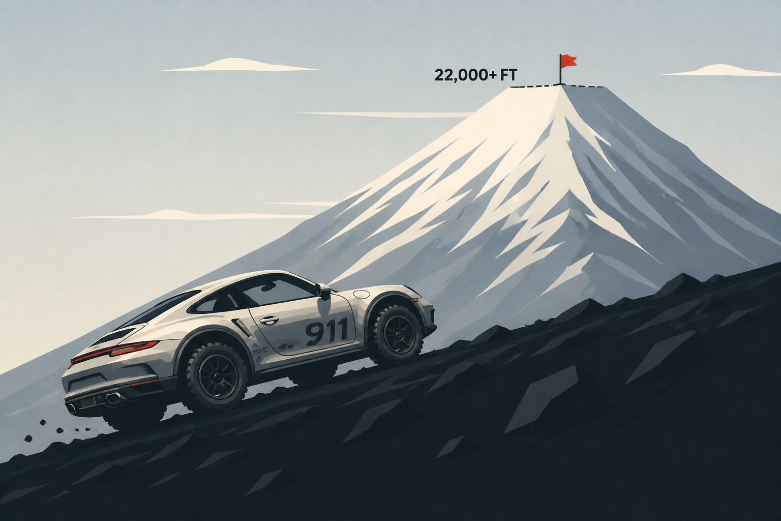 Porsche built a brand new 911 car just so it could climb the world's highest volcano standing at over 22,000ft