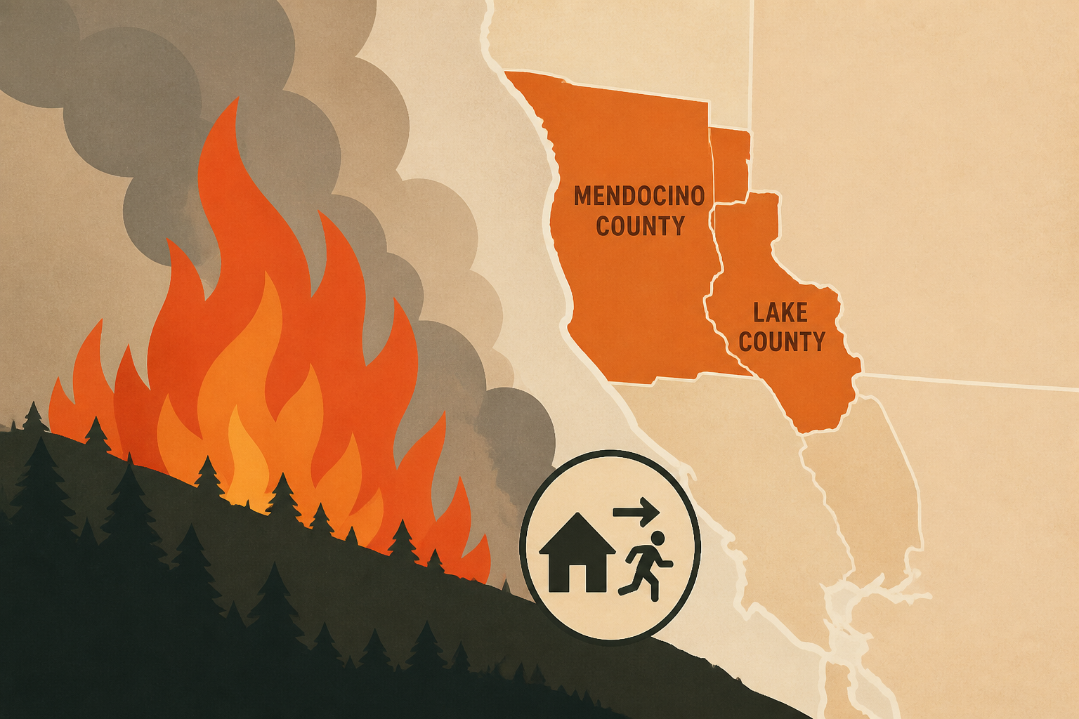 Lucas Fire triggers evacuations in Mendocino & Lake counties