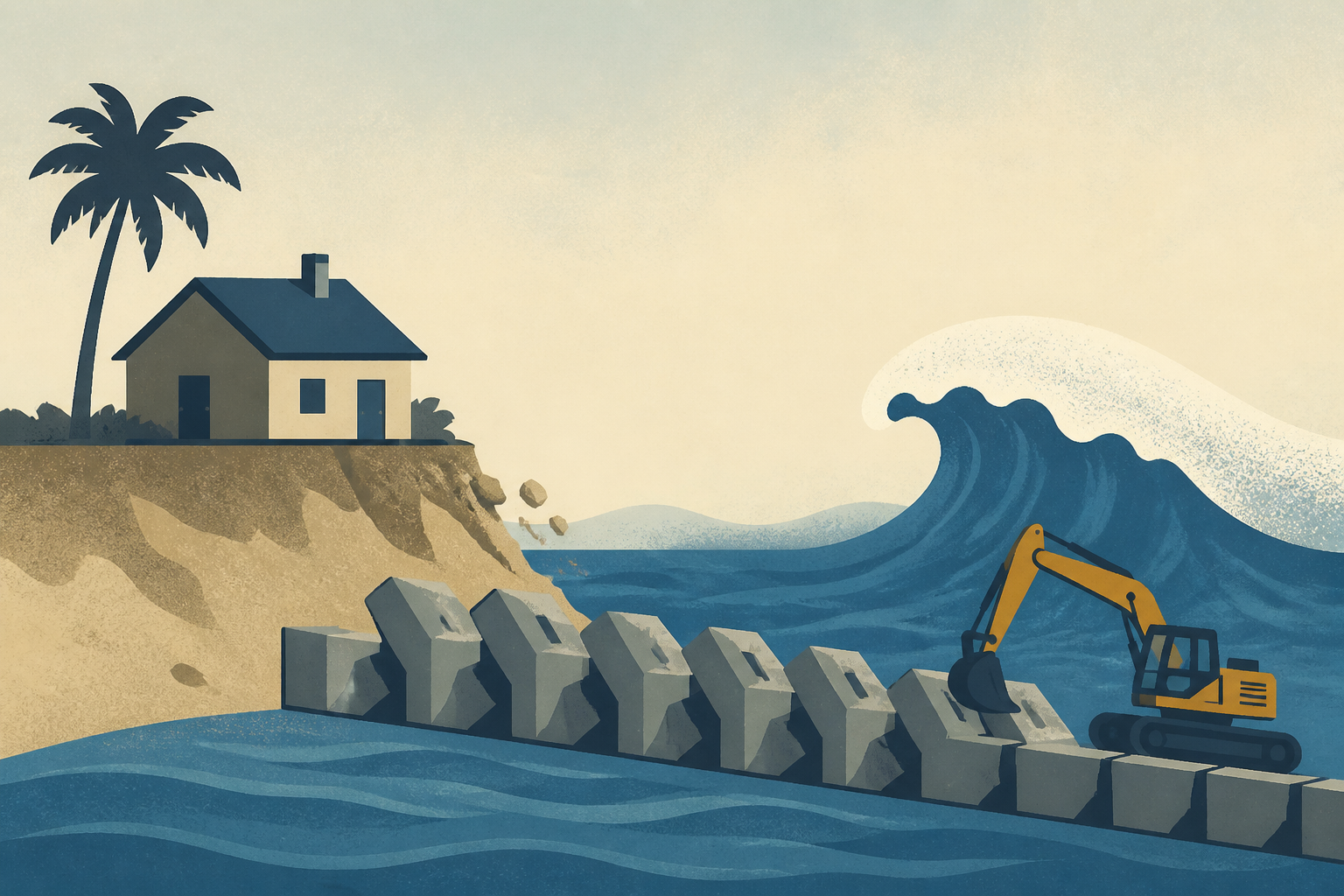 Long Beach Homes Are at Risk as Ocean Rises, Crews Race to Rebuild Defenses