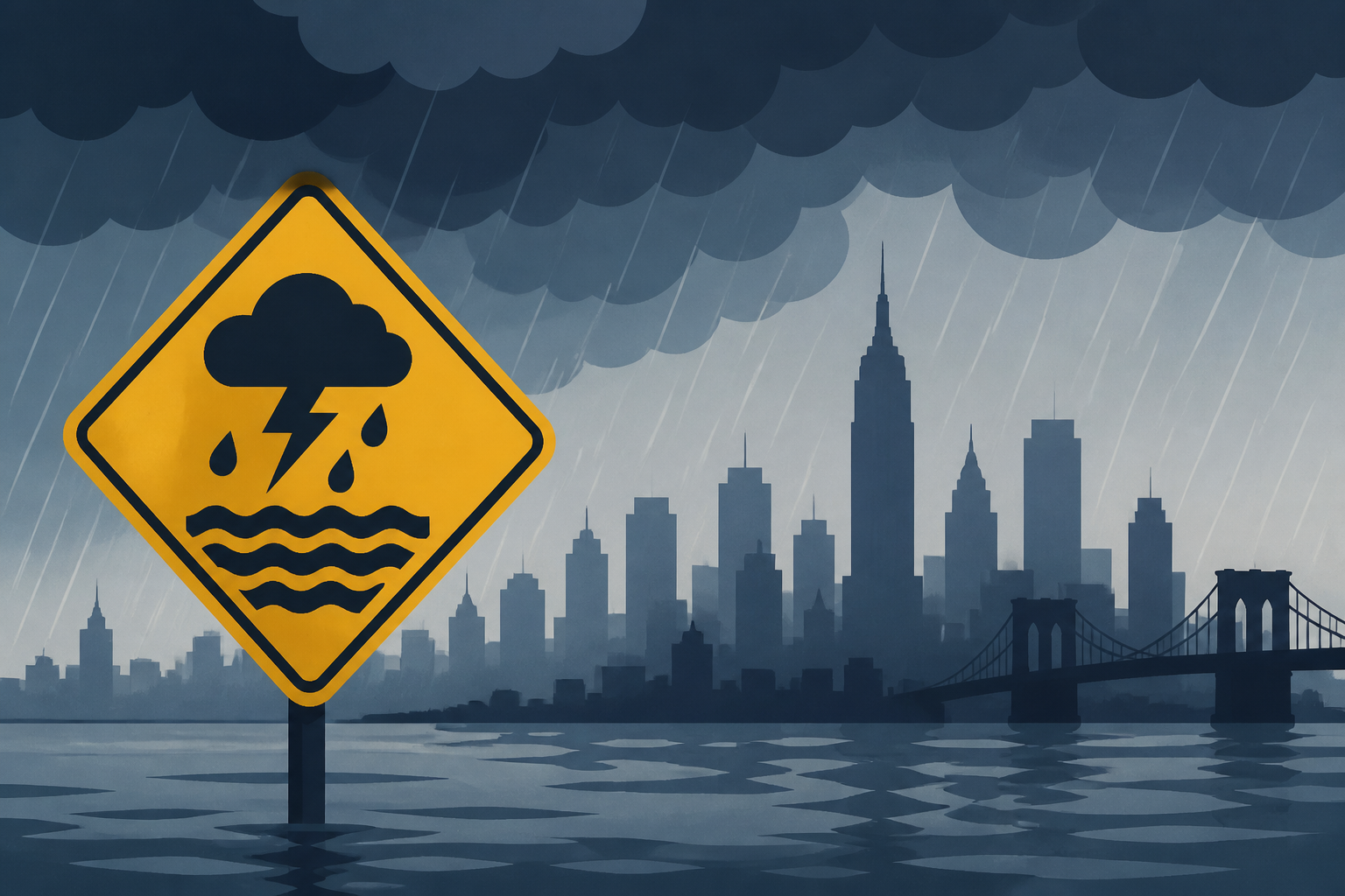 New York City warns of possible flash floods as thunderstorms develop along East Coast
