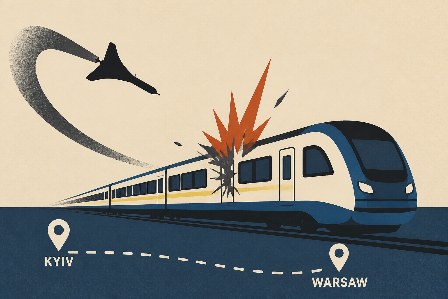Russian drone hits passenger train headed from Kyiv to Warsaw