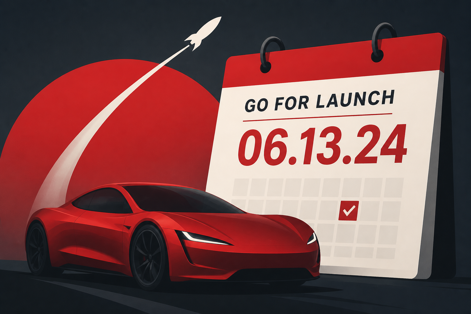 Tesla gives the Roadster an official "Go for launch" demonstration date