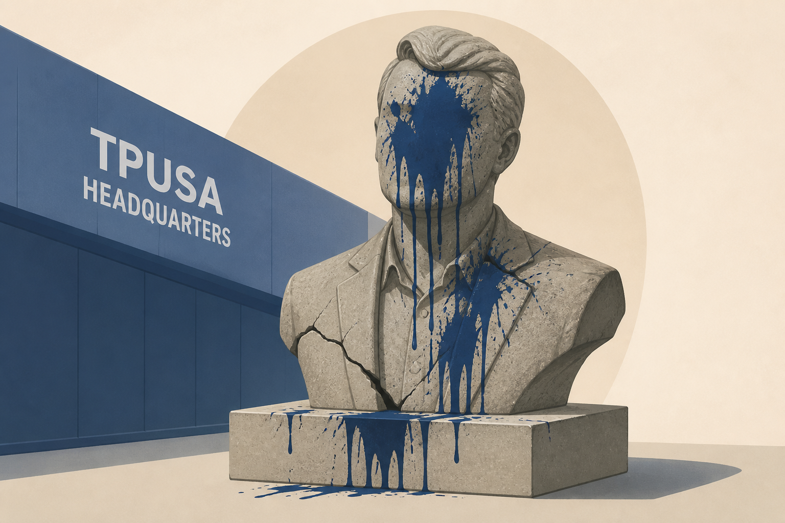 Charlie Kirk statue at TPUSA headquarters vandalized days after unveiling